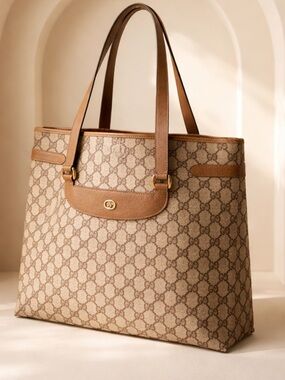 Authentic Large Tote Bag PVC Leather Gucci.